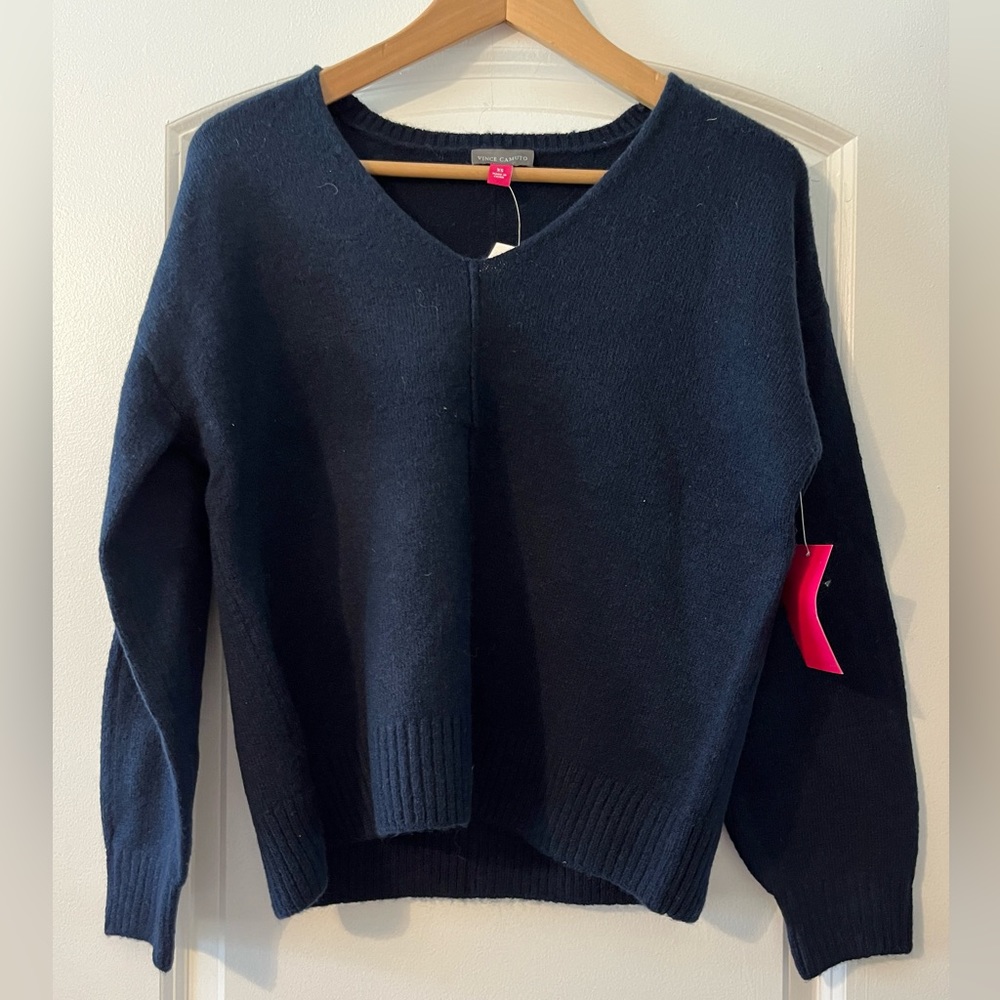 Navy philosophy v neck sweater
